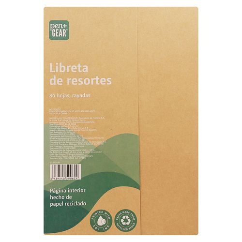 Cuaderno Pen + Gear de resortes elaborado con materiales reciclado - 80 hojas
