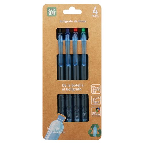 Bolígrafos Pen + Gear plástico reciclados - 4 Pzas