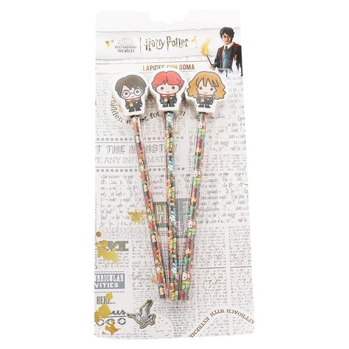 Lápiz de grafito Pen + Gear diseño harry potter con borrador - 3 Pzas