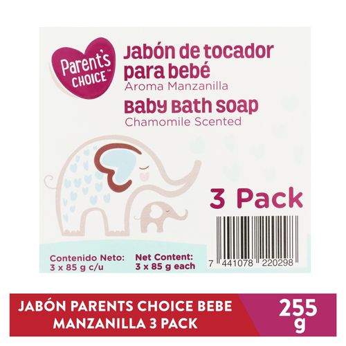 Jabón Para Bebe Marca Parents Choice Bebé Manzanilla 3 Pack - 85 g