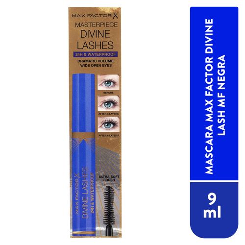 Mascara Max Factor Divine Lashes A Prueba De Agua Color Negro - 9 ml
