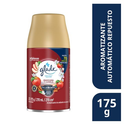 Repuesto Glade aromatizante automatico aroma manzana y canela - 270 ml