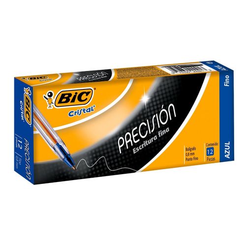 Bolígrafo Bic precisión color azul caja - 12 Uds