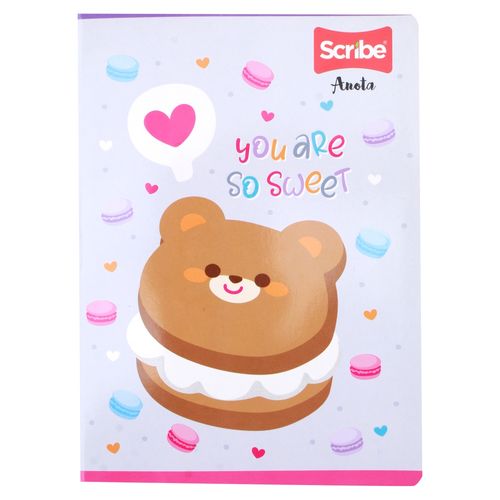 Cuaderno Scribe anota engrapado diseño surtido rayado - 80 páginas