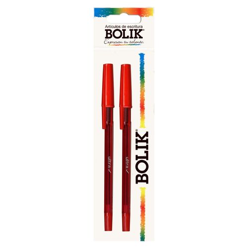 Bolígrafo Bolik color rojo pack - 2 Uds