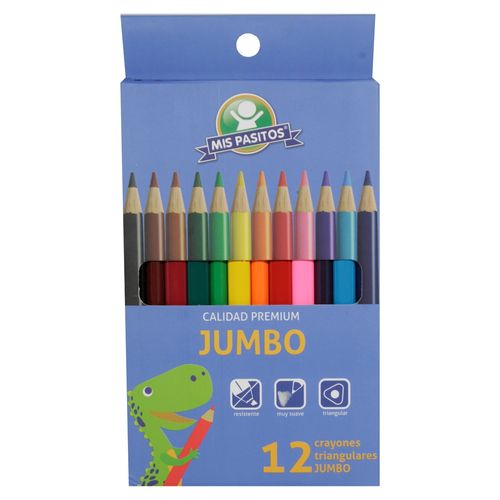 Lápices de color Mis Pasitos triangulos jumbo - 12 Uds