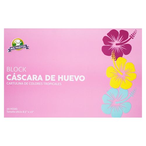Block de cartulina Mis Pasitos Tropical cáscara de huevo tamaño oficio - 20 hojas