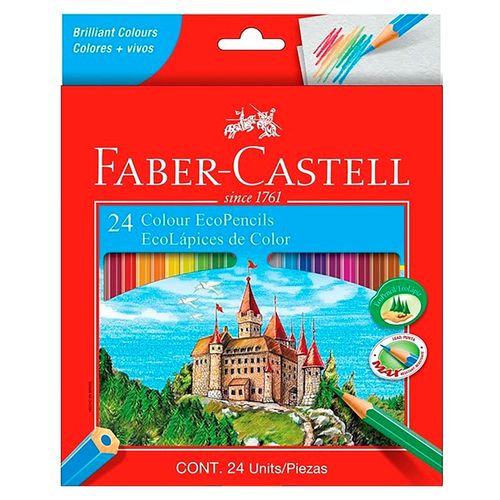 Lappices de color Faber Castell  hexagonales  - 24 Uds