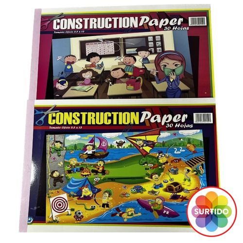 Block Illesta de papel construcción tamaño oficio - 24 hojas