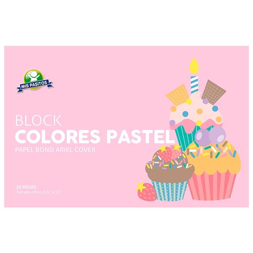 Block ariel Mis pasitos colores pasteles papel bond - 20 hojas