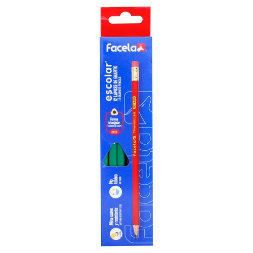 Lápices de grafito Facela triangular - 12 Uds