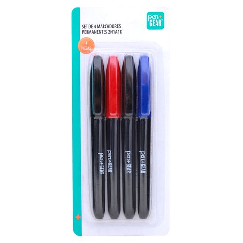 Marcadores Pen + Gear permanentes - 4 Pzas