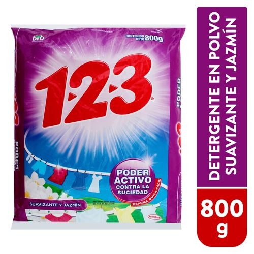 Detergente 123 con aroma a jazmín en polvo - 800 g