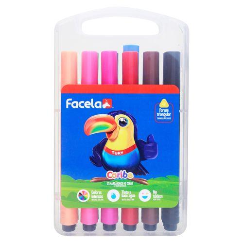 Marcadores de color Facela diseño triangular - 12 Uds