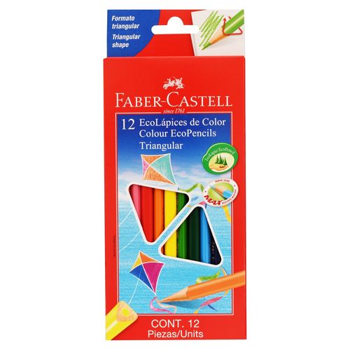 Lápices de color Faber Castell ecolápices triangular - 12 Uds