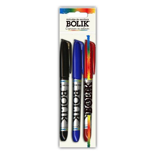 Marcadores Permanentes Bolik - 3 Uds