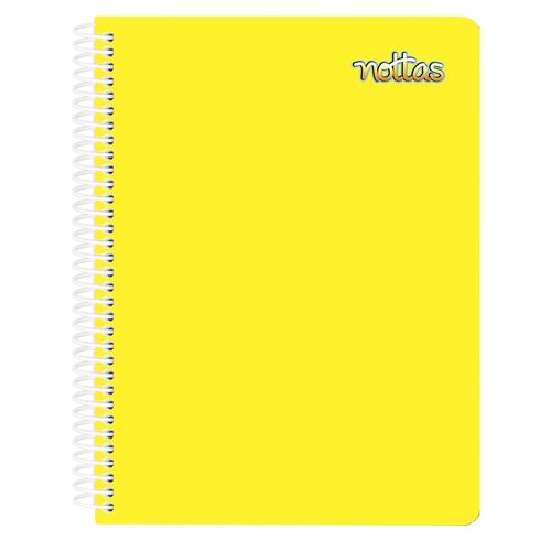 Cuaderno Nottas espiral pasta flexible tamaño profesional amarillo - 100 Hojas