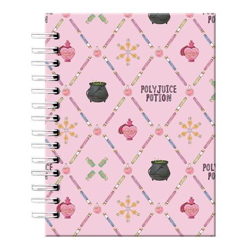 Cuaderno Pean + Gear pequeño doble 5 materias harry potter ícono fondo rosado - 150 hojas