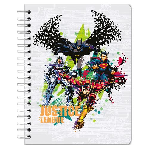 Cuaderno Pen + Gear espiral multimateria pasta semi dura diseño liga de la justicia - 180 hojas