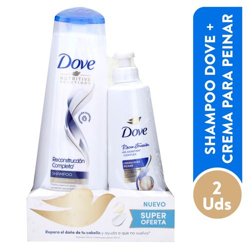 Shampo Dove más crema de peinar - 2 Uds