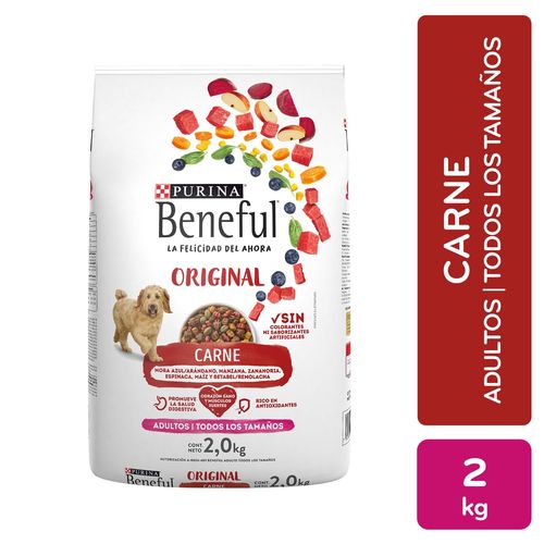 Alimento Perro Adulto Purina Beneful Original Carne, Todos Los Tamaños 2kg