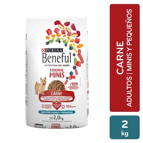 Alimento Perro Adulto Purina Beneful Original Minis Carne, Minis Y Pequeños 2kg