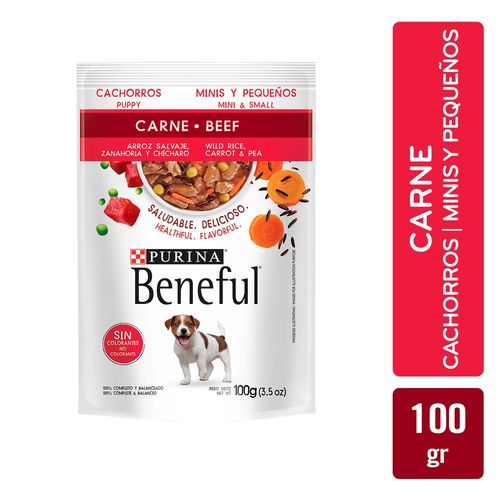 Alimento Húmedo Perro Cachorro Purina Beneful Minis y Pequeños Carne -100g