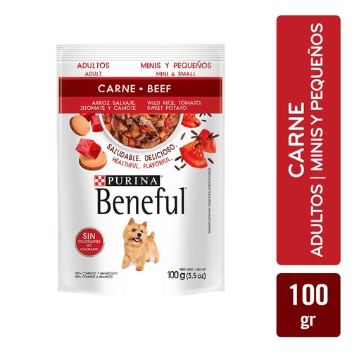 Alimento Húmedo Perro Adulto Purina Beneful Minis y Pequeños Carne -100g