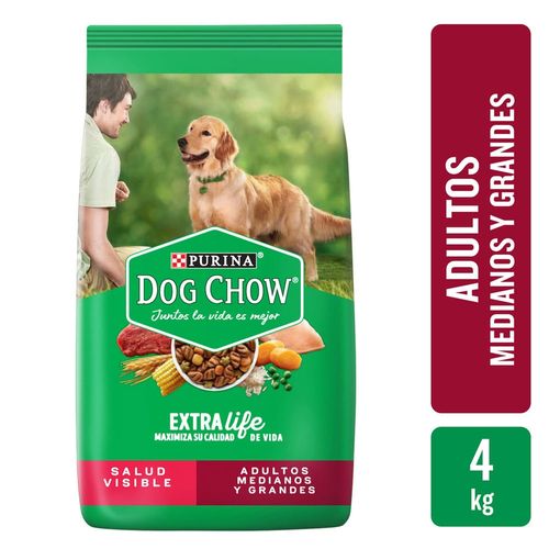 Alimento seco Purina dog chow para perro adulto raza medianos y grandes sabor pollo y carne - 4 kg