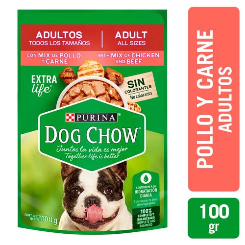 Alimento Húmedo Perro Adultos Todos Los Tamaños Purina Dog Chow Pollo y Carne -100g