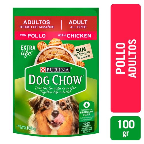 Alimento Húmedo Perro Adultos Purina Dog Chow Todos Los Tamaños Pollo -100g