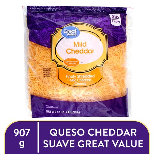 Queso Cheddar Great Value Rallado - 907g