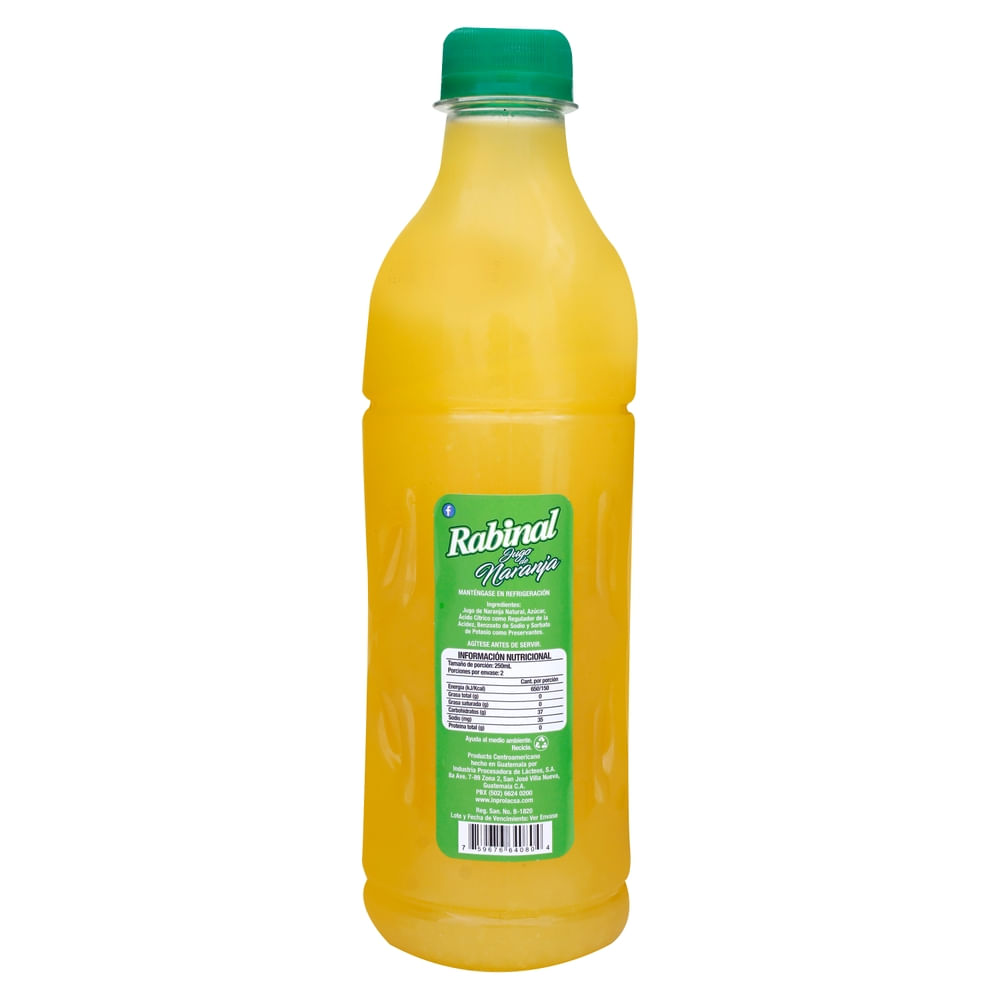 Comprar Jugo Rabinal De Naranja Puro Pet - 500ml | Walmart Guatemala ...