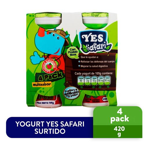 4 Pack Yogurt Yes Líquido Safari Surtido  - 105gr