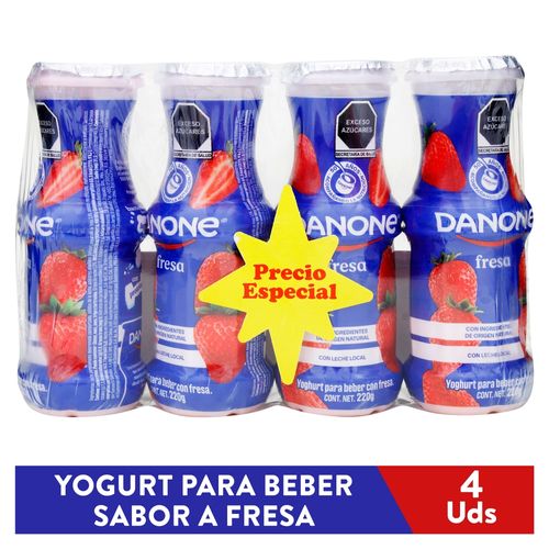 Yogurt Danone Fresa 4 Pack - 880 g