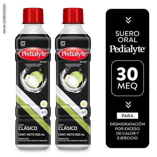 Suero de Rehidratación Pedialyte Líquido Clásico 30 mEq 2 Pack-500 ml