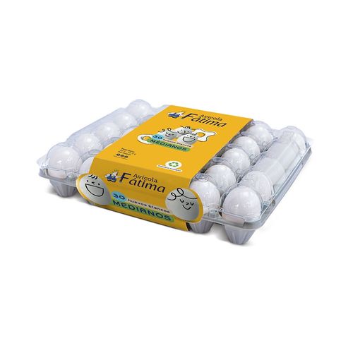 Huevo de Gallina Avicola Fatima Blanco Mediano - 30 Uds