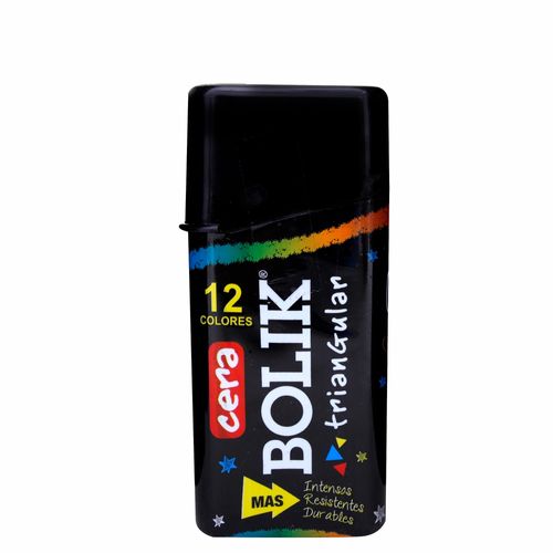 Crayones Bolik de cera diseño triangular - 12 Pzas