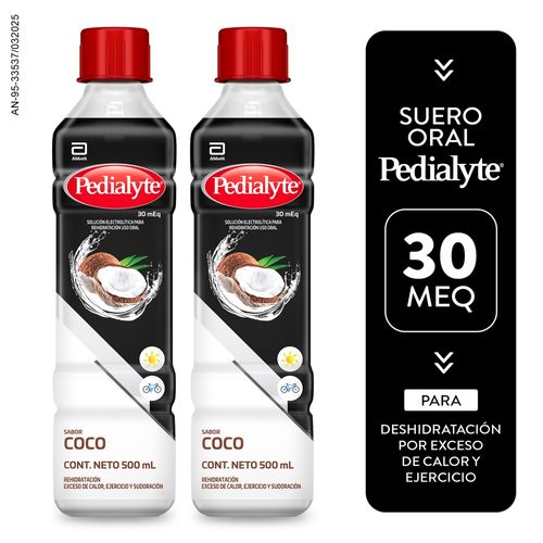 Suero de Rehidratación Pedialyte Líquido Coco 30 mEq 2 Pack -500 ml