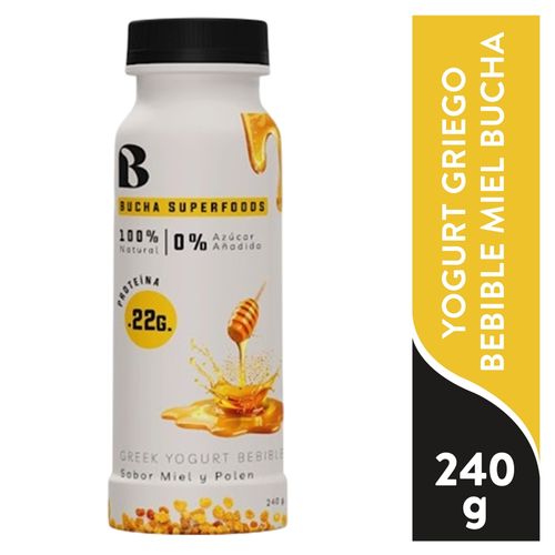 Yogurt Bucha Griego Bebible Miel - 240 g