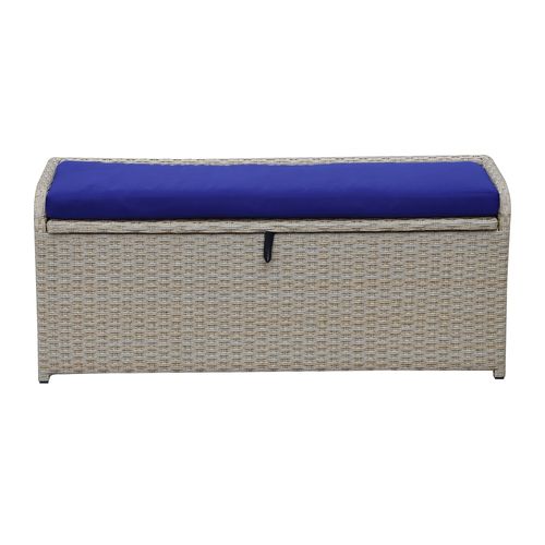 Banca Mainstays de rattan color azul