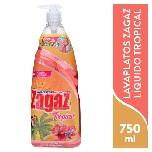 Lavaplatos Liquido Zagaz Tropical 750ml