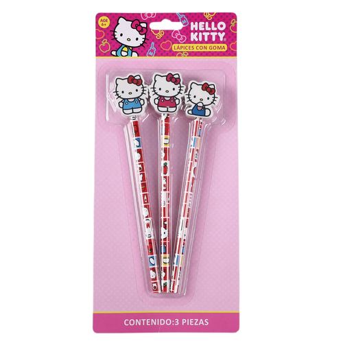 Lápices de grafito Pen + Gear con borrador de hello kitty - 3 Pzas