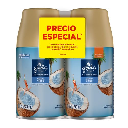 Glade Rep Ae Automatico 2pk Coco 350gr