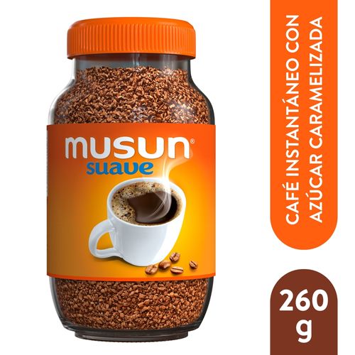 Café Musun Suave Instantáneo con Azúcar Caramelizada Frasco - 260g