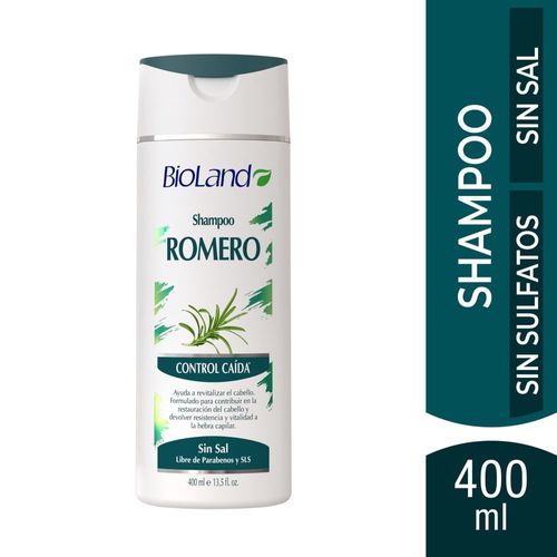 Shampoo Bioland Con Romero Control Caída - 400 ml