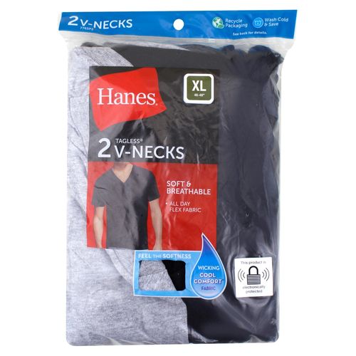 P2 Cms Hanes Cab Cuello V Neg Gri Xl