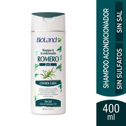 Shampoo y Acondicionador Bioland Romero 2en1 Control Caída - 400ml