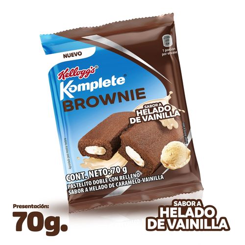 Brownie Kelloggs Komplete Sabor Helado de Vainilla - 70 g