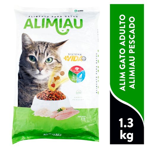 Alimento Alimiau Para Gato Sabor Pescado  3lbs